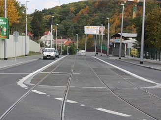 Vyven tleso tramvajov trati