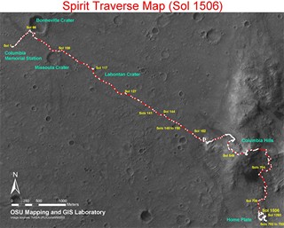 Spirit na povrchu Marsu