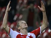 Slavia: útoník Necid se raduje z gólu