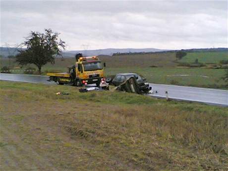 Nehoda stodvacítky a fabie na Plzesku. (6.10.2008)