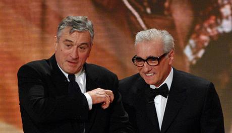 Martin Scorsese a Robert De Niro pi udílení filmové ceny Zlatá kamera (2008)
