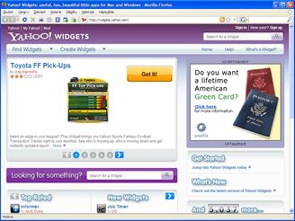 Yahoo widgets