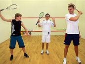 Krasobrusla Tomá Verner ,squashista Jan Koukal a vesla Ondej Synek (zleva)