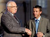 Václav Klaus a Pavel Bém na pedvolebním koncert ODS. (21. íjna 2008)