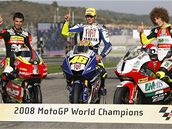 Motocykloví mist�i sv�ta; zleva: Di Meglio, Rossi a Simoncelli