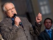 Václav Klaus na Staromstském námstí na koncert ODS, 21.10.2008  