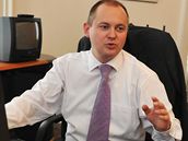 Lídr jihomoravské SSD Michal Haek pi on-line rozhovoru