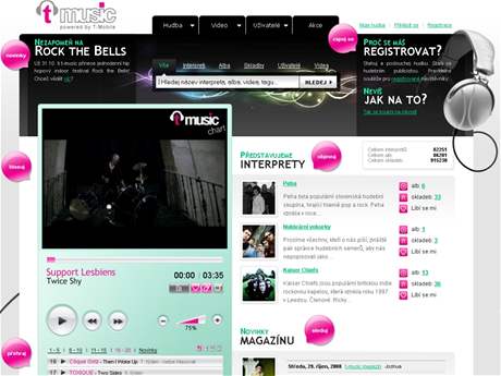 T-Mobile spustil novou verzi svého hudebního portálu t-music