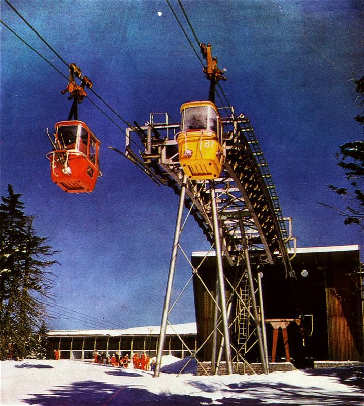 Lanovka na ernou horu, 80. léta - Kabinková lanovka Transporta (odliná trasa...