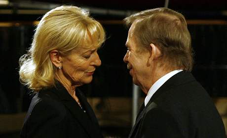 Václav Havel na pohbu Helmuta Zilka