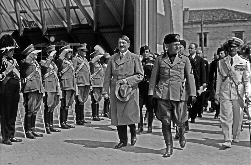 Hitler a Mussolini v Benátkách, erven 1940