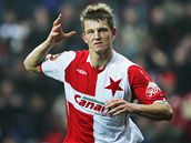 Slavia: útoník Tomá Necid se raduje z gólu
