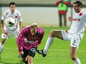 �eské Bud�jovice - Slavia: domácí Mezlík (vlevo) a Brabec