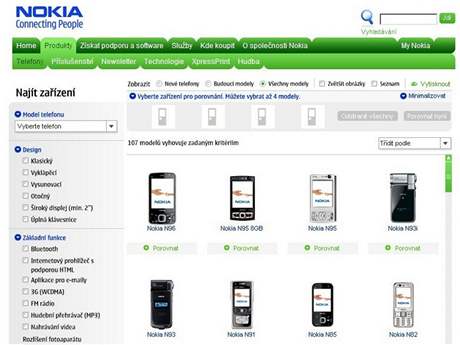 Internetové stránky Nokia