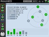 Soustedné krunice oznaují vzdálenost od majitele psa, lze nastavit i mítko pro krátké i dlouhé vzdálenosti