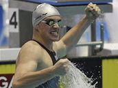 Nmecký plavec Paul Biedermann se raduje ze svtového rekordu