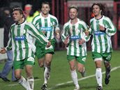 Bohemians Praha - Sparta Praha: hrái Bohemians se radují z gólu