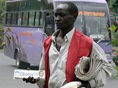 Ke�ané oslavují zvolení Baracka Obamy americkým prezidentem.