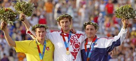 Libor Capalini (vpravo) s olympijským bronzem 