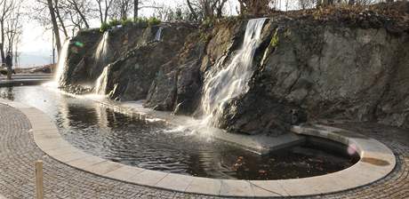 Nové jezírko v parku u brnnského hradu pilberk