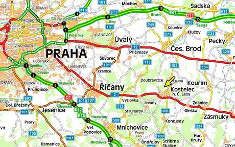 Mapa - Kostelec nad ernmi Lesy