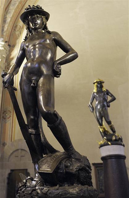 Restaurovaná socha Davida od florentského mistra Donatella