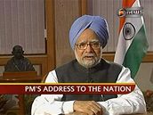 premiér Manmóhan Singh v projevu po teroristických útocích na Bombaj. (27. listopad 2008)