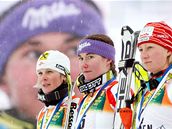 �árka Záhrobská na stupních vít�z� po vít�zství v závod� SP v Aspenu