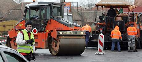 Oprava silnice pes bývalý hraniní pechod Hat na Znojemsku