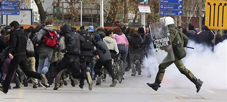 Dnes protestovali studenti v severoecké Soluni.