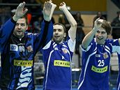 eský tým zdraví diváky po výhe nad Lotyskem