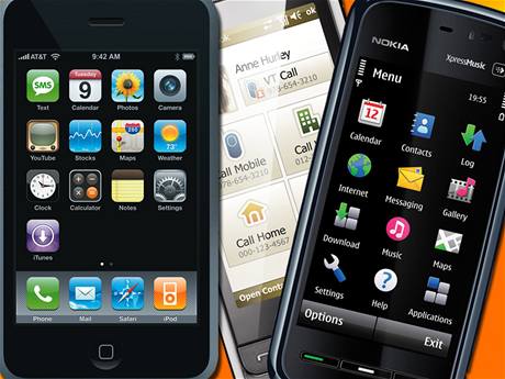 iPhone 3G, Nokia 5800 XpressMusic a Samsung i900 Omnia