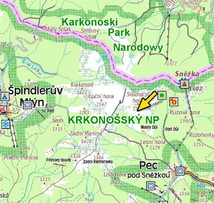 Mapa Krkonoe