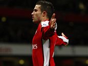 Arsenal: útoník van Persie se raduje ze vstelené branky