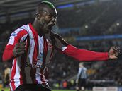 Djibril Cissé (Sunderland) oslavuje gól