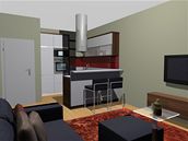 Pt variant obývací kuchyn v novostavb