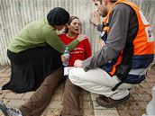 Izraelka, která utrpla ok po raketových útocích radikál z hnutí Hamas na jihoizraelské msto Sderot. (30. prosinec 2008)
