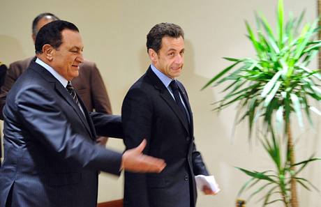 Nicolas Sarkozy s egyptským prezidentem Husní Mubarakem usilovali o mír v Gaze.