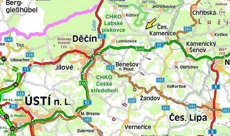 Mapa - Česká Kamenice