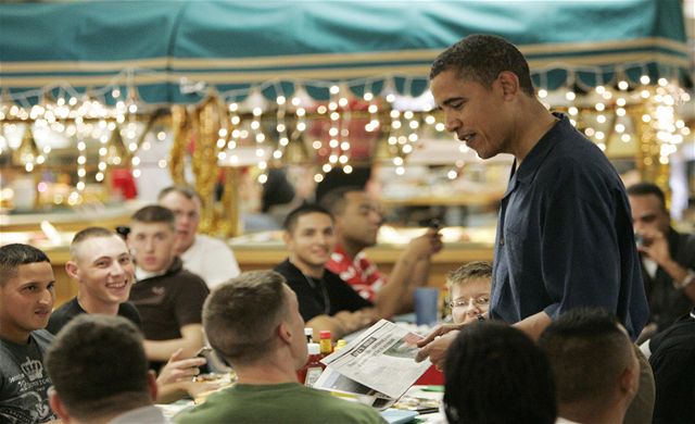 Barack Obama nabíral síly v tlocvin. Ped ní na nj ekali nejvrnjí píznivci.