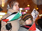 Na námstí Svobody protestovali muslimé proti útoku Izarele v Gaze
