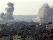 Pásmo Gazy po útoku izraelských stíhaek (3. leden 2008)