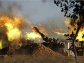 Izraelská armáda ped hranicí s pásmem Gazy (6. leden 2009)