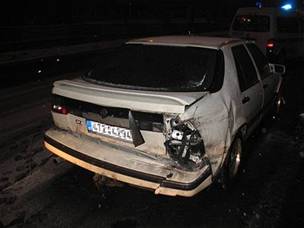 Saab, jeho idi ujídl po plnoci ostravským policistm.(16.1.2009)