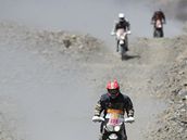 Dakar, Herwin De Roo (vp�edu) b�hem desáté etapy.