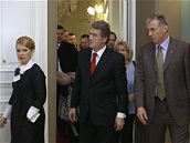 Mirek Topolánek na setkání s ukrajinským prezidentem a premiérkou