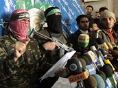 Tisková konference ozbrojeného kídla Hamas. (19. leden 2009)