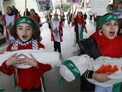 Protest proti izraelskému zásahu v pásmu Gazy v libanonském Bejrútu.