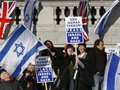 Demonstrace na podporu Izraele v Londýn.