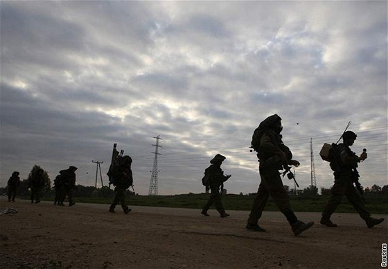 Izraeltí vojáci v pásmu Gazy (20. leden 2009)